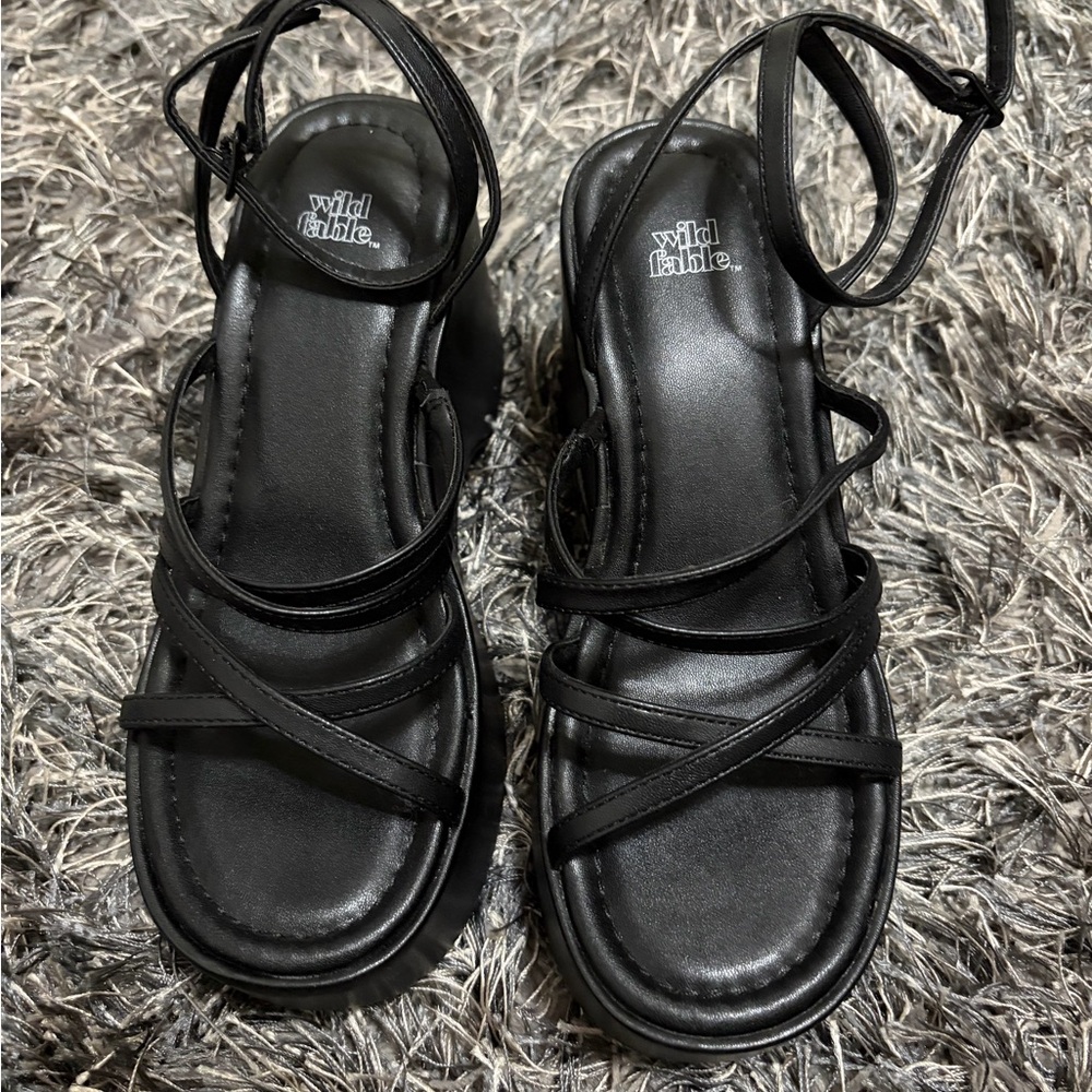 Wild Fable Elegant Black Sandals